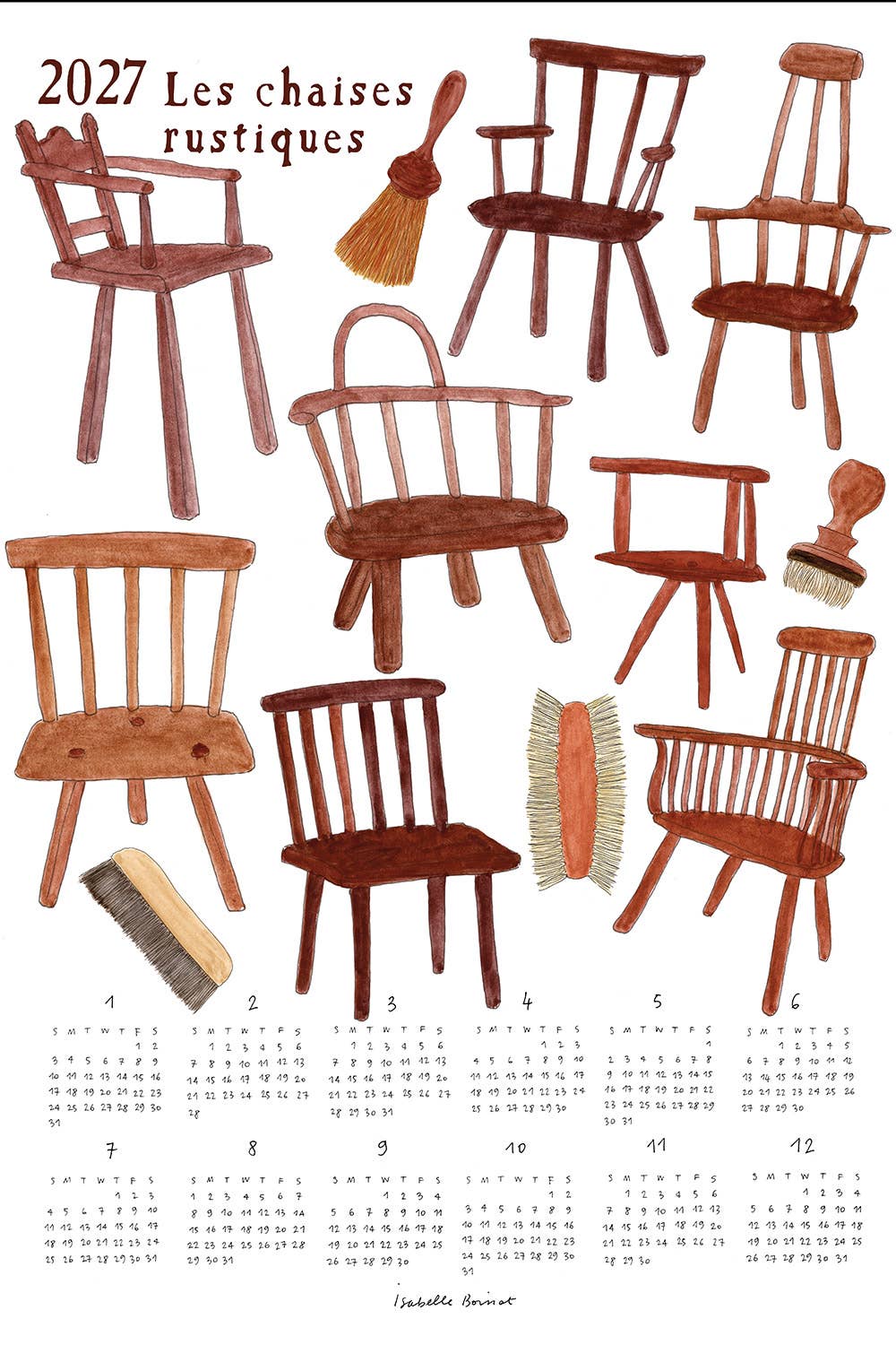 2027 Linen Calendar | Les Chaises Rustique