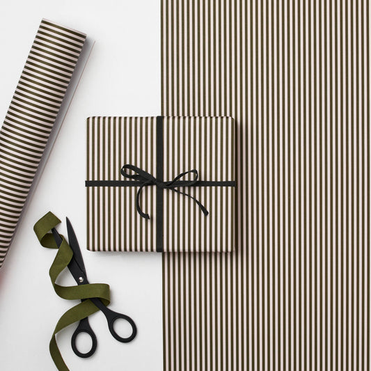 Gift Wrap | Thin Green Stripe