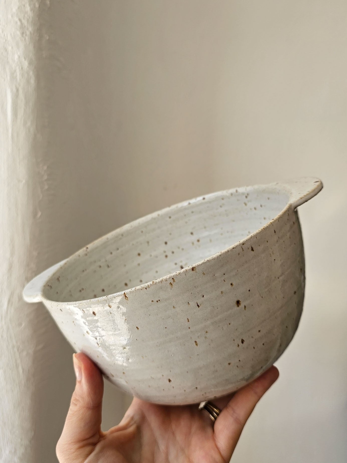Serving Bowl | White Speckle Stoneware