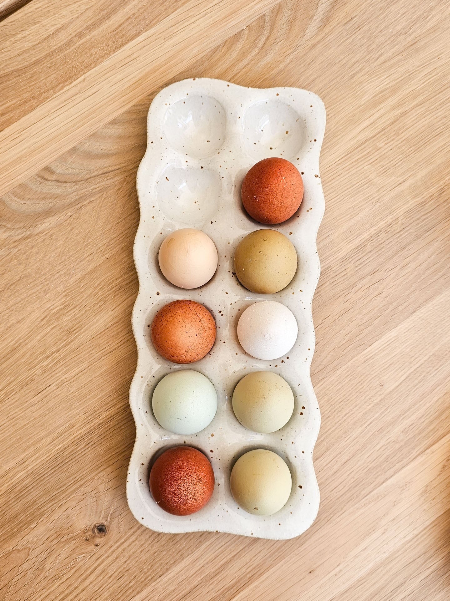 Egg Tray | White Speckle Stoneware