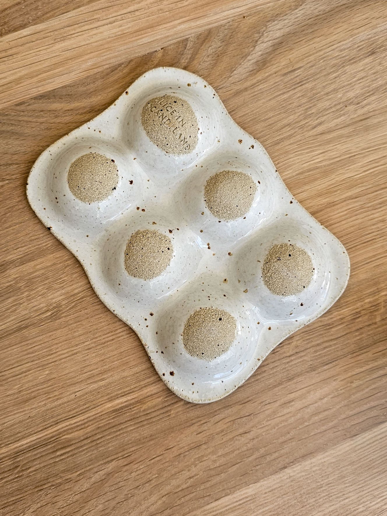 Egg Tray | White Speckle Stoneware