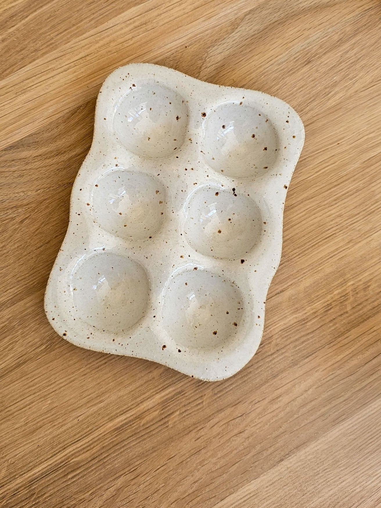Egg Tray | White Speckle Stoneware