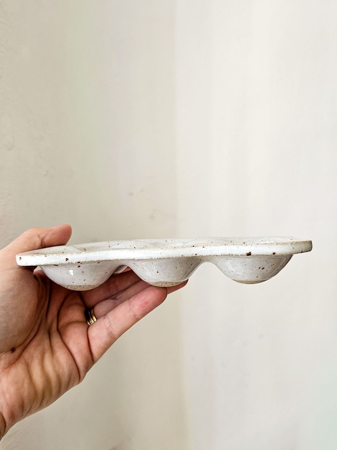 Egg Tray | White Speckle Stoneware
