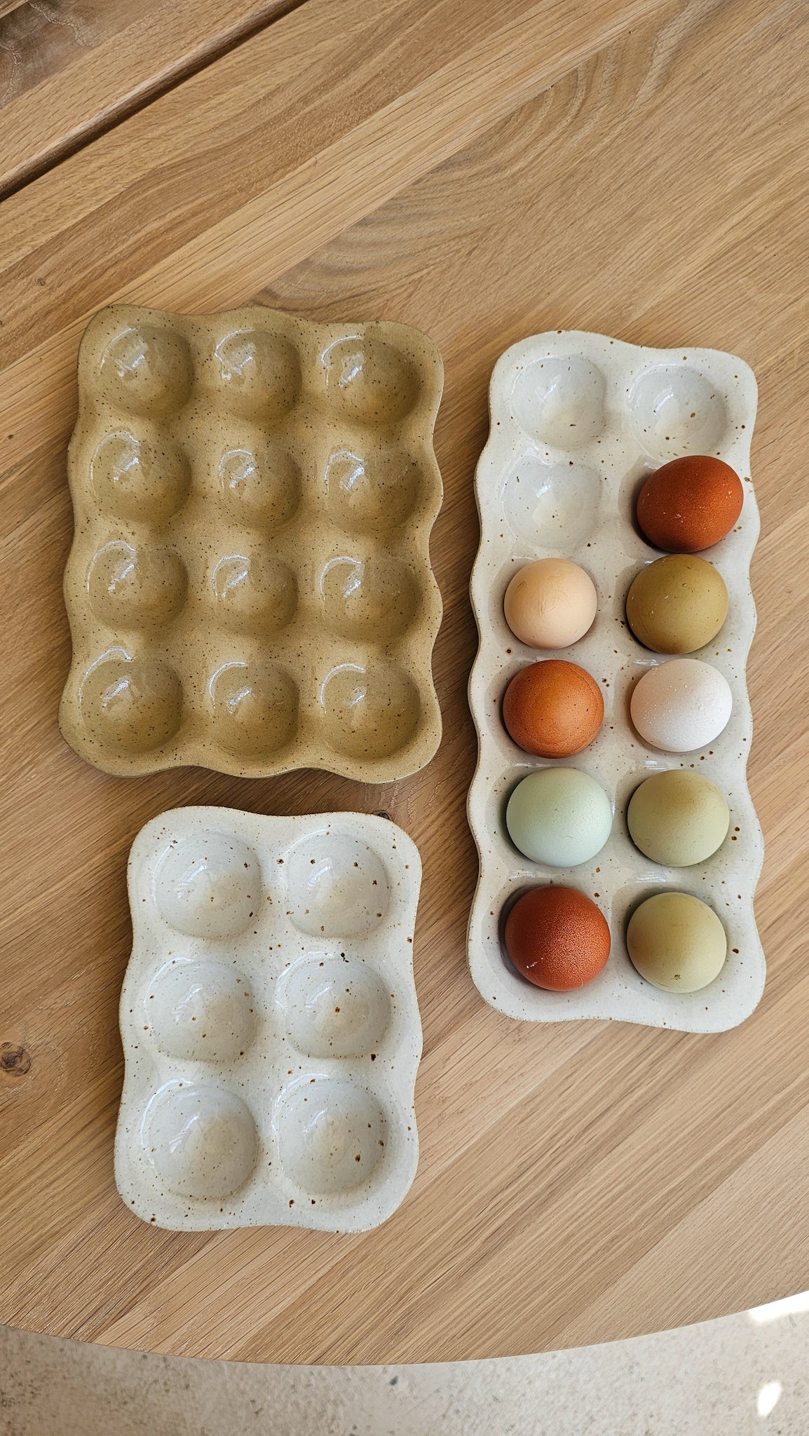 Egg Tray | White Speckle Stoneware
