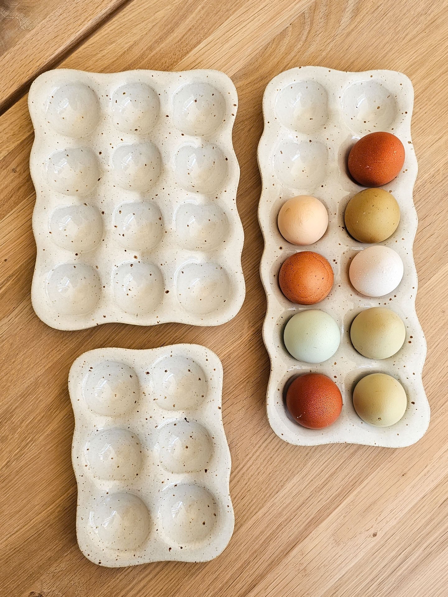 Egg Tray | White Speckle Stoneware