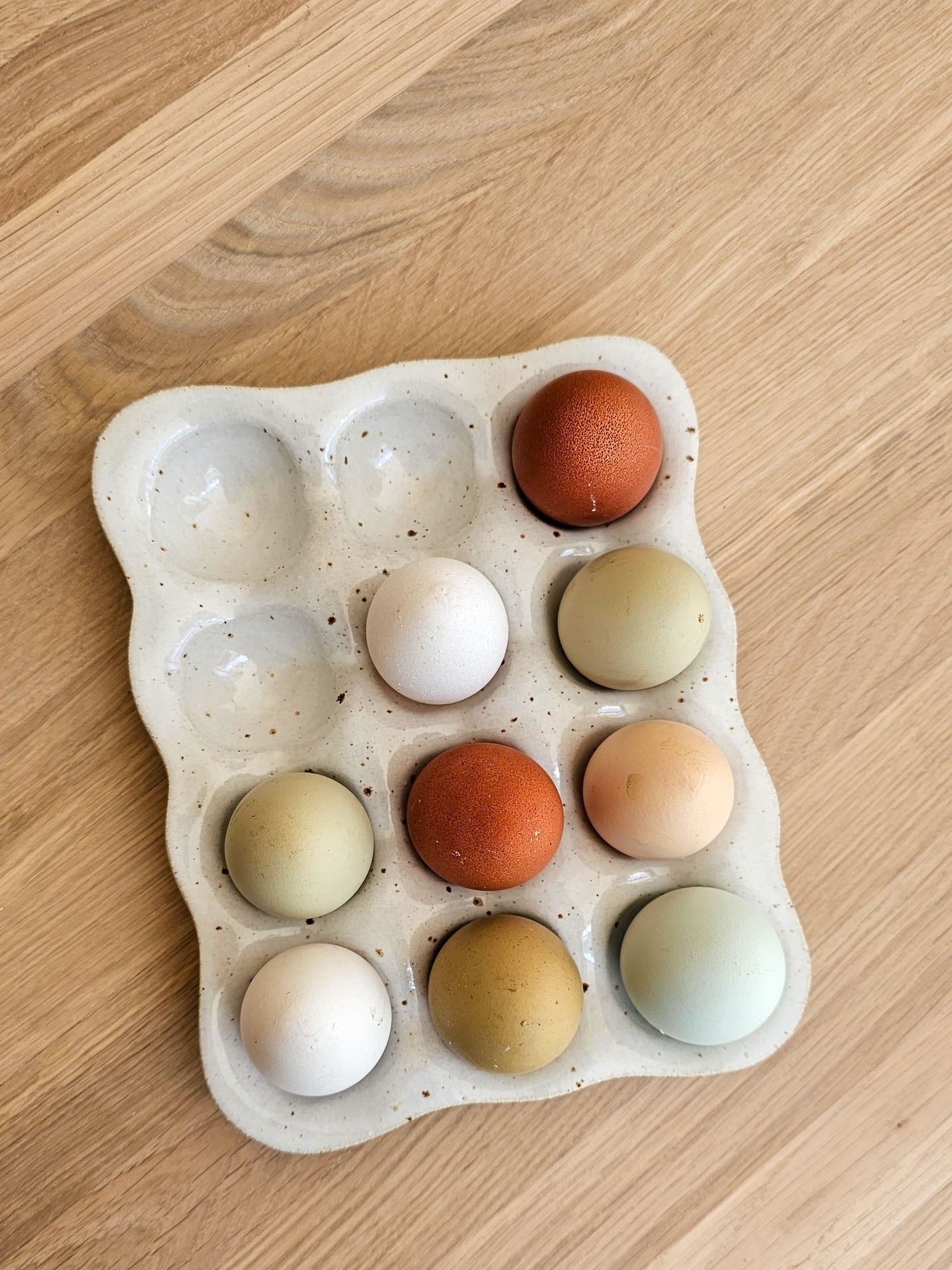 Egg Tray | White Speckle Stoneware