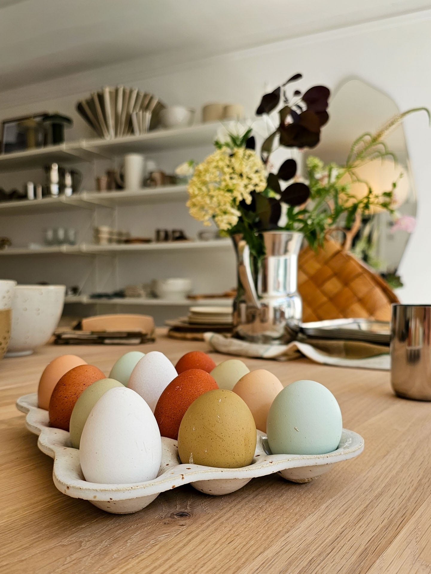 Egg Tray | White Speckle Stoneware