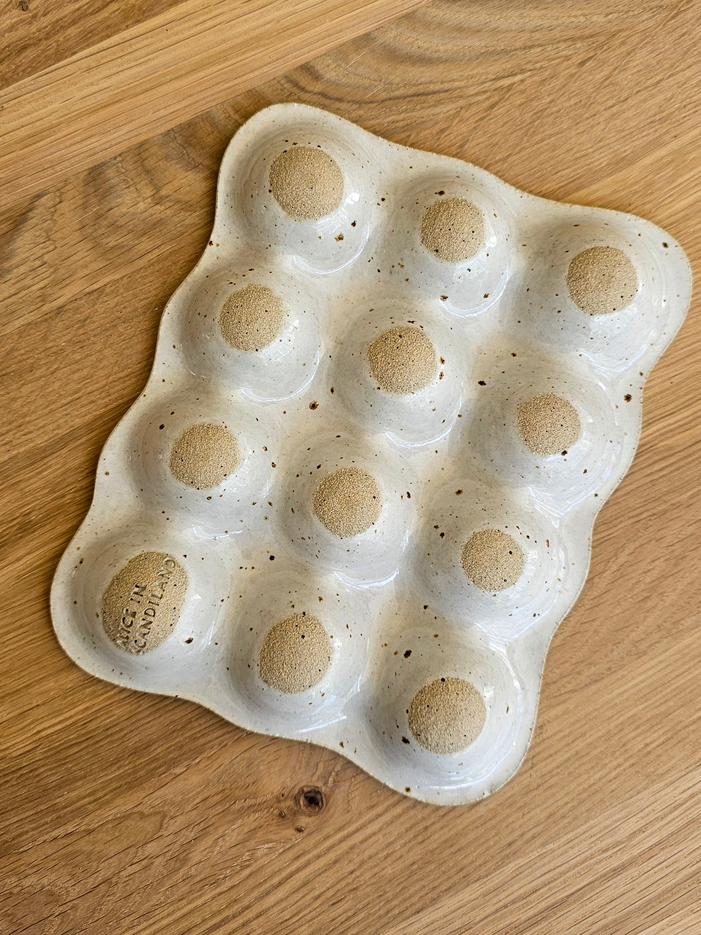 Egg Tray | White Speckle Stoneware