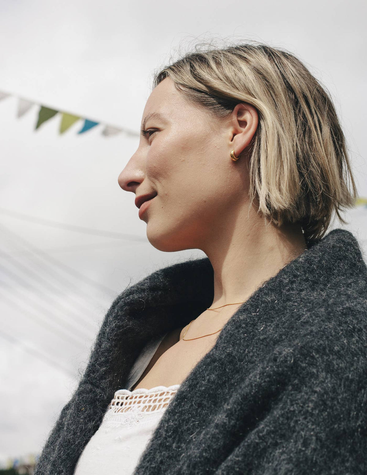 Gold Small Leverback Bold Hoop Earrings | Tarnish-free