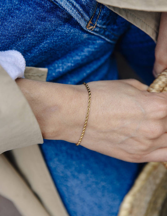 Gold Rope Twist Bracelet | Tarnish-free