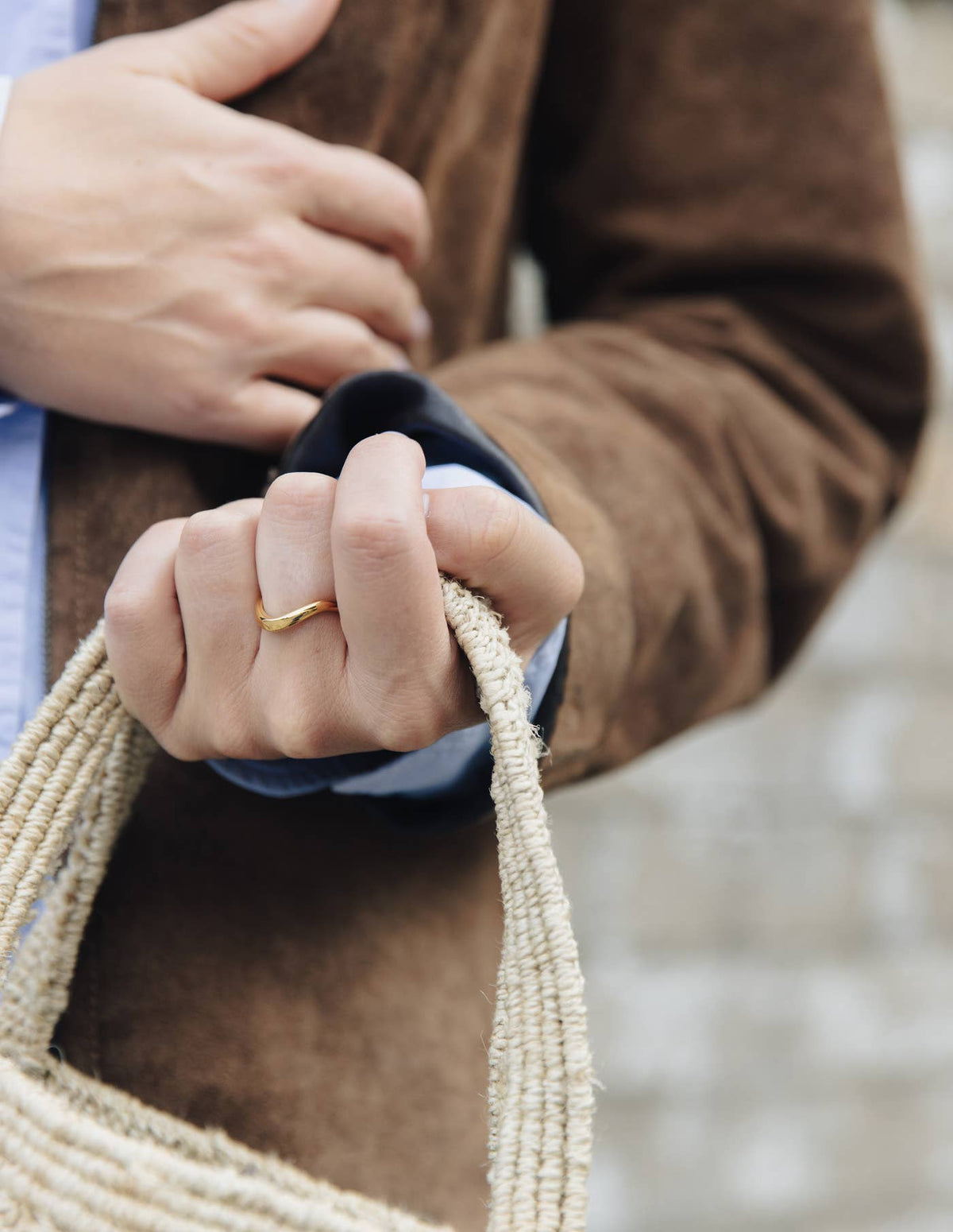 Gold Organic Flow Band Ring | Tarnish-free