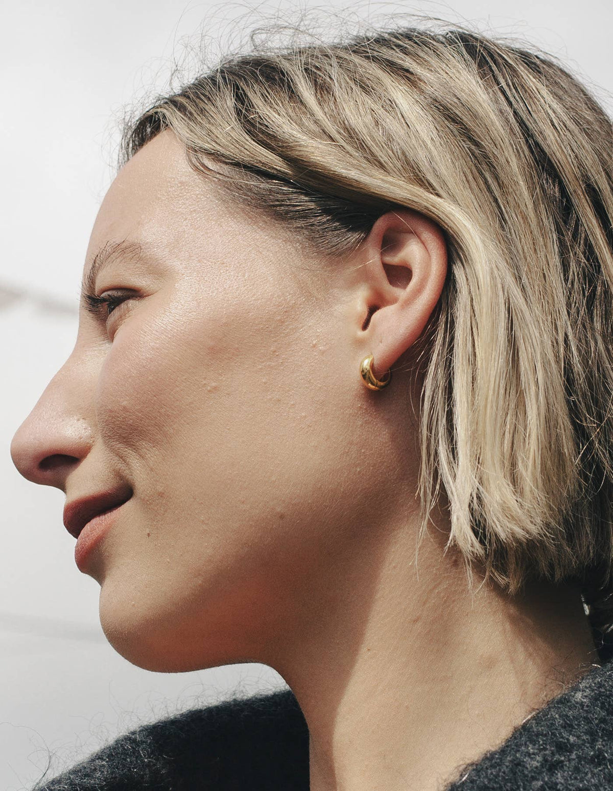 Gold Small Leverback Bold Hoop Earrings | Tarnish-free