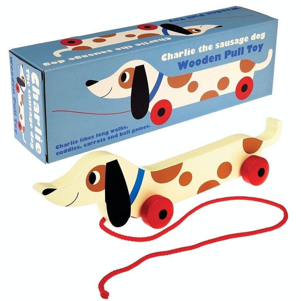 Wooden Pull Toy - Charlie The Sausage Dog SECONDS