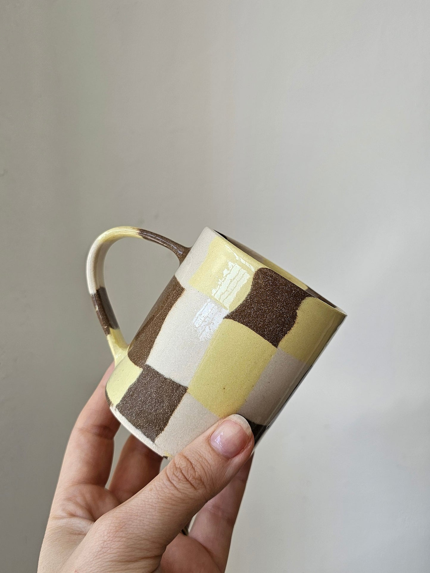 Fern Taylor Check Mug | Yellow & Brown