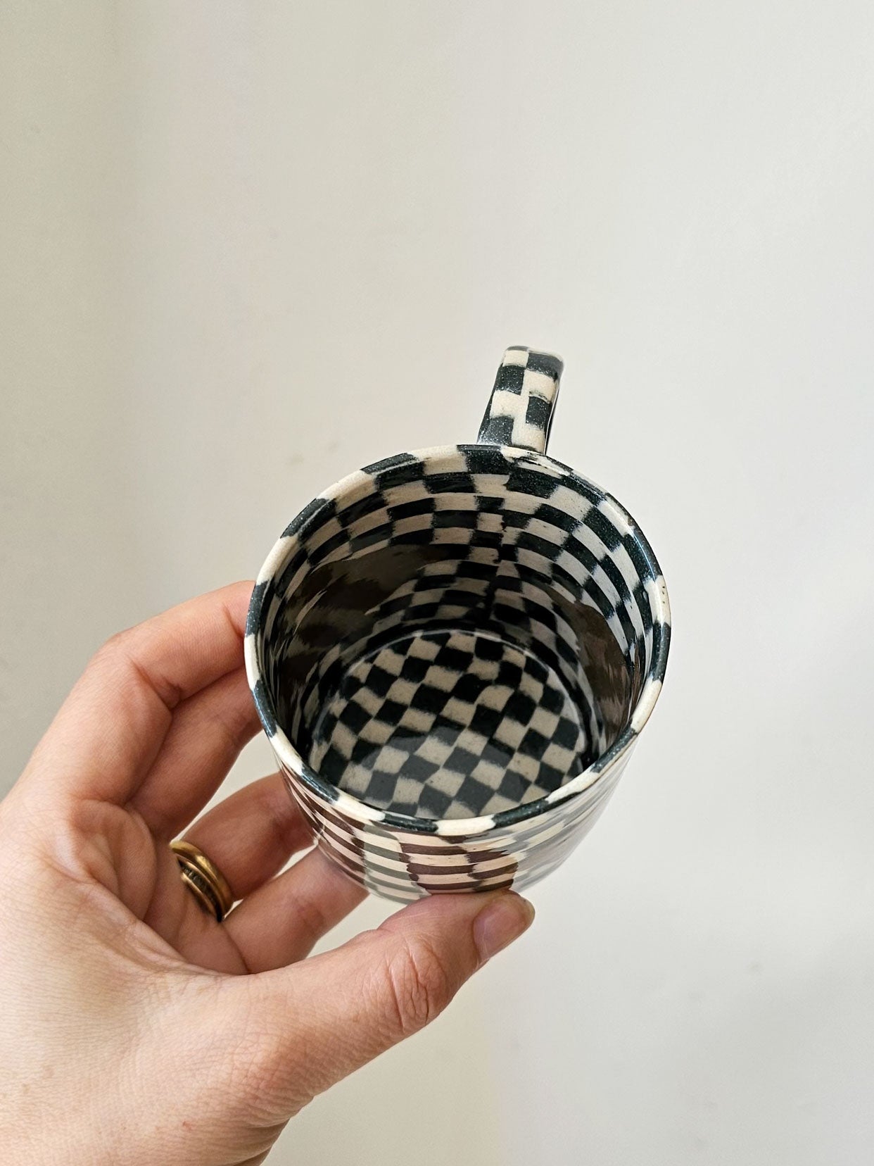 Fern Taylor Checkerboard Rabbit Mug