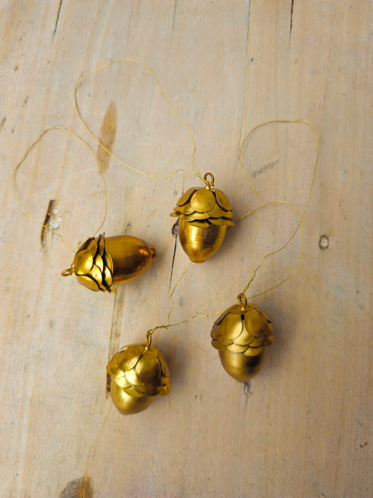Gold Acorn Ornament | Set of 4