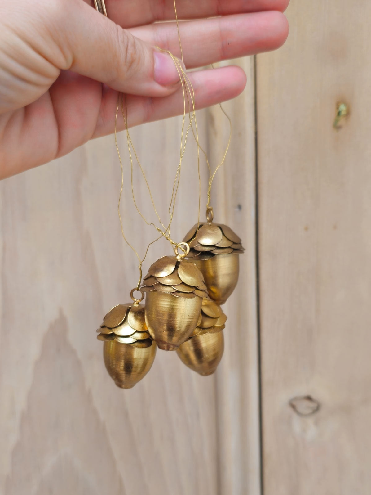 Gold Acorn Ornament | Set of 4