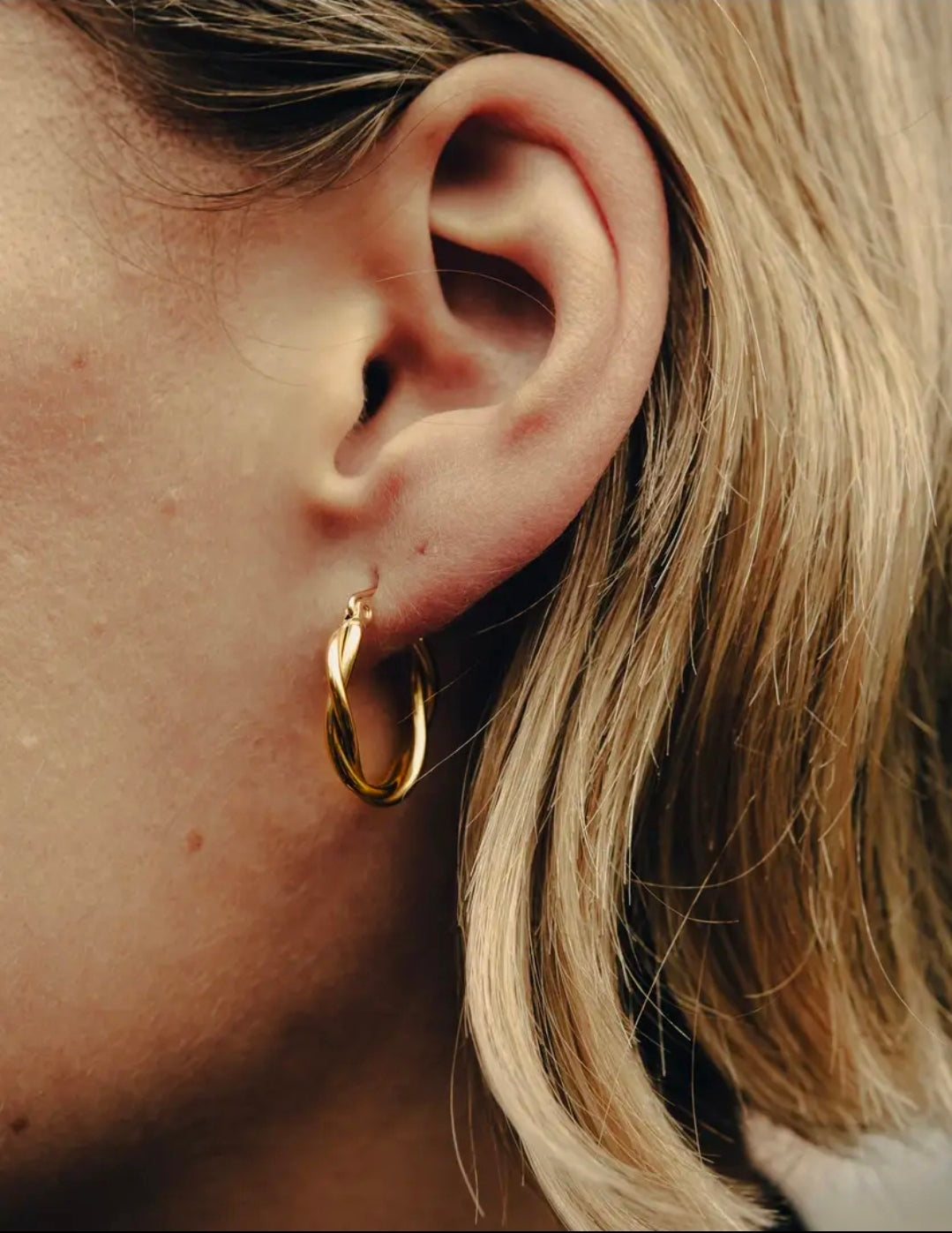 Gold Entwined Latch Hoop Earrings | Tarnish-free
