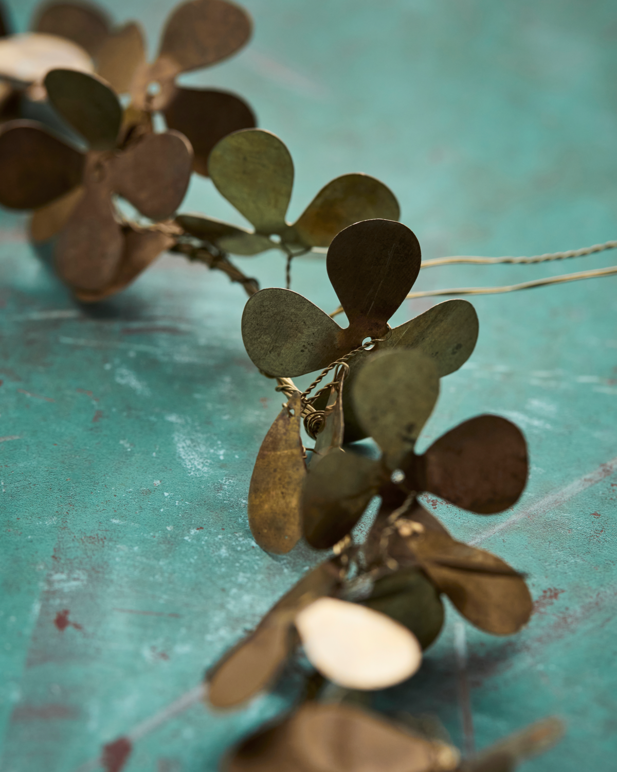 Brass Clover Wreath