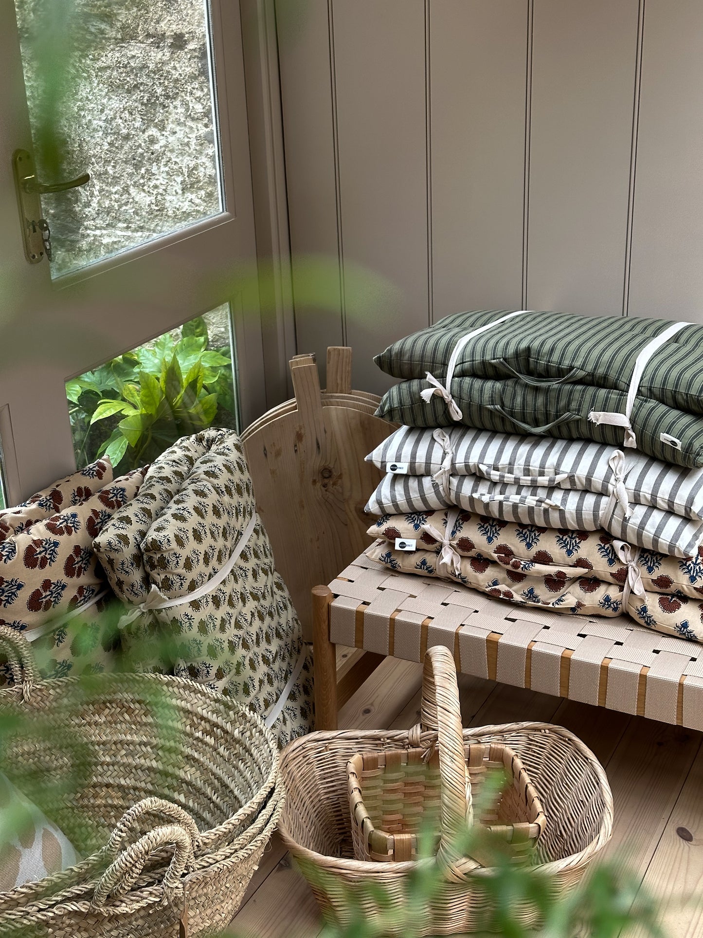 Cotton Mattress | Moss Green Stripe