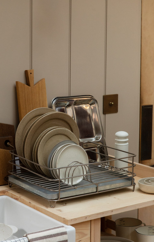 Iron Dish Rack Drainer | Silver
