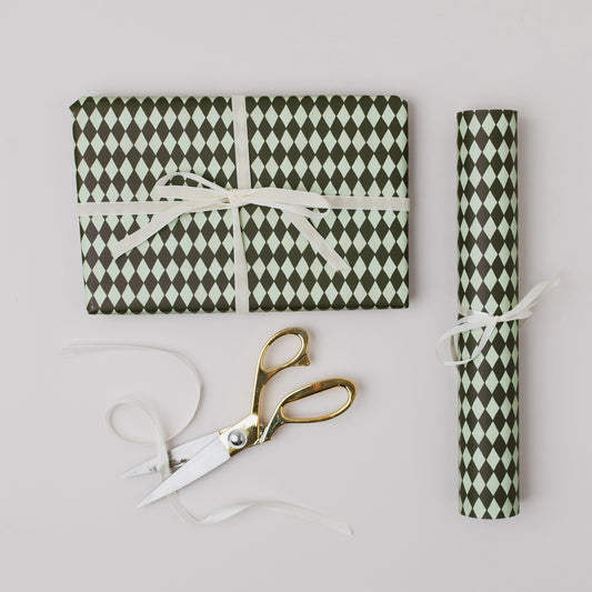Green Harlequin Gift Wrap