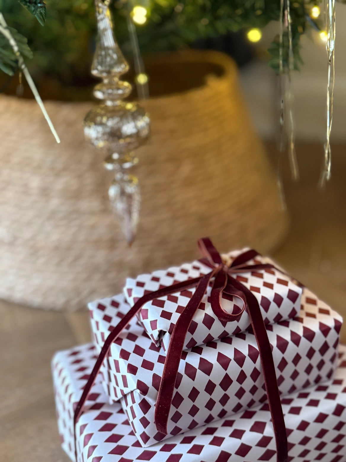 Red Harlequin Gift Wrap
