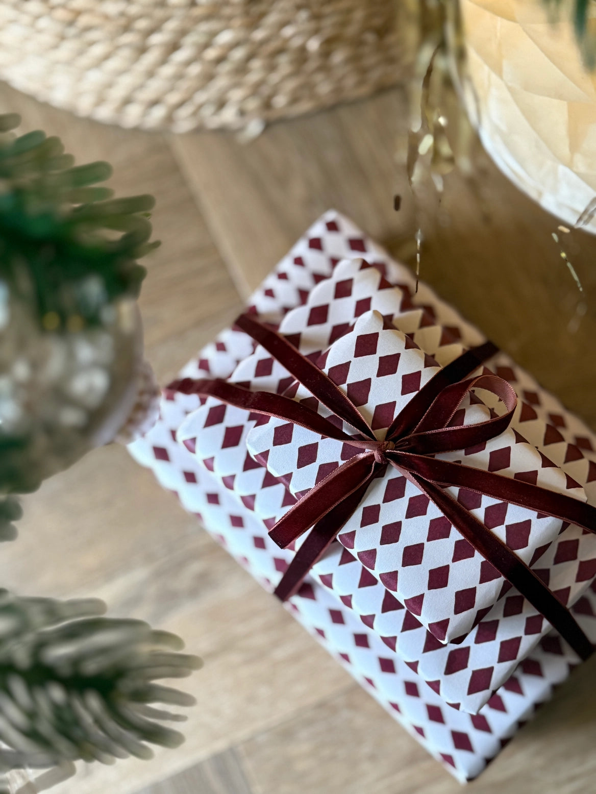 Red Harlequin Gift Wrap