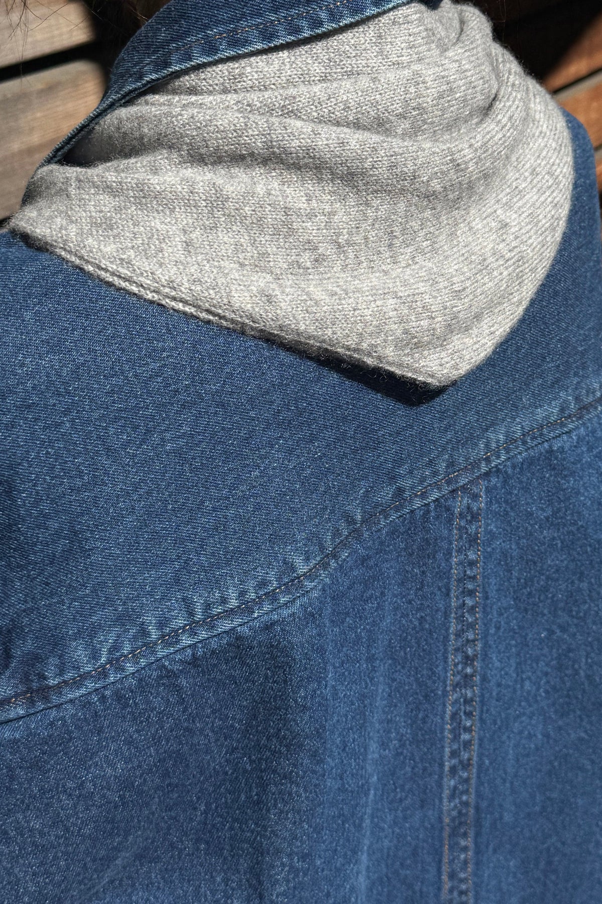 Le Bon Shoppe Cashmere and Wool Bandana in Grey, cashmere wool blend, lifestyle flat lay