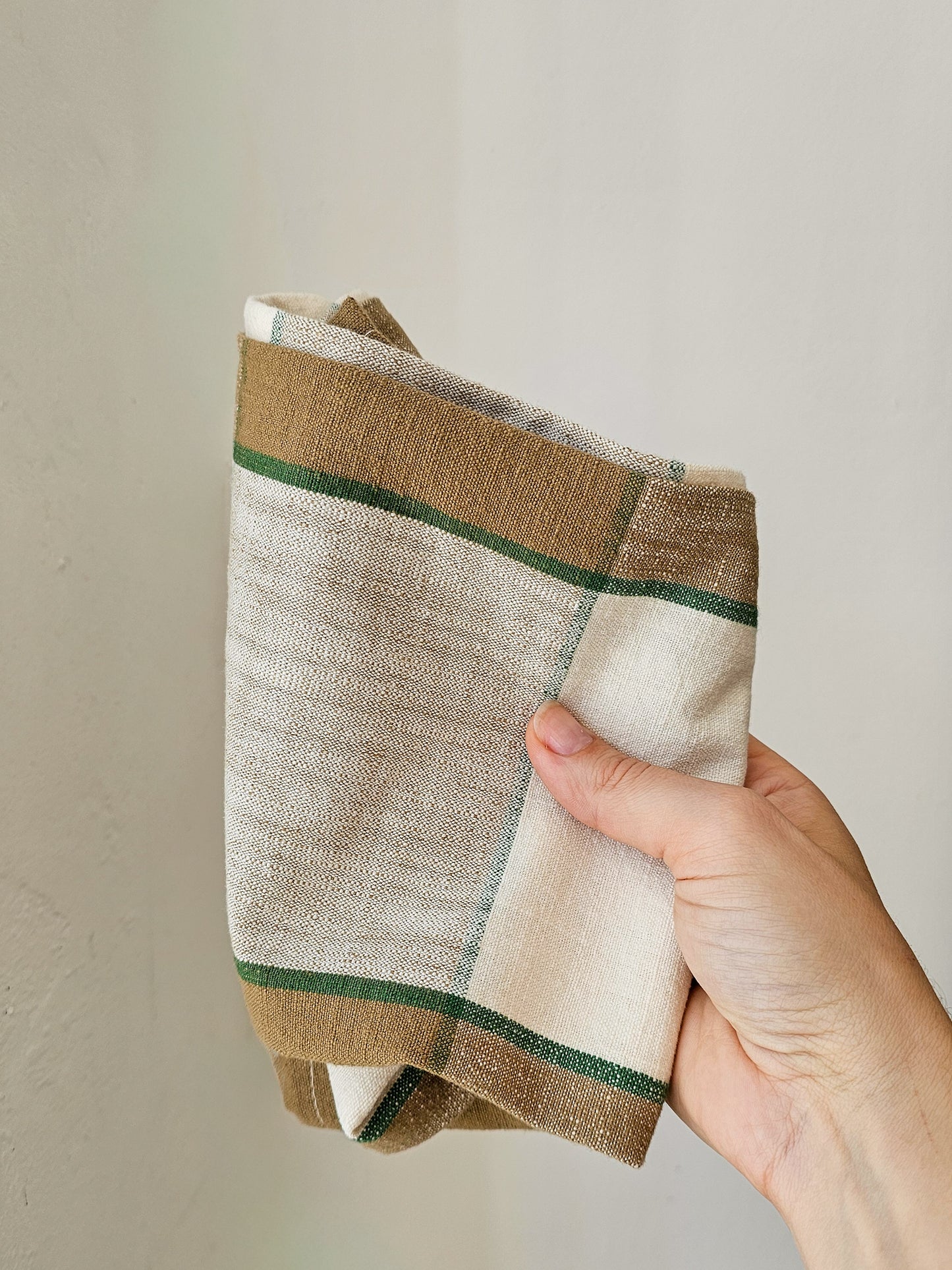 Checked Tea Towel | Olive & White