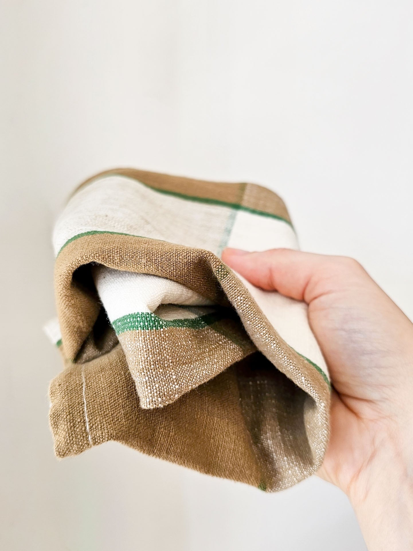 Checked Tea Towel | Olive & White