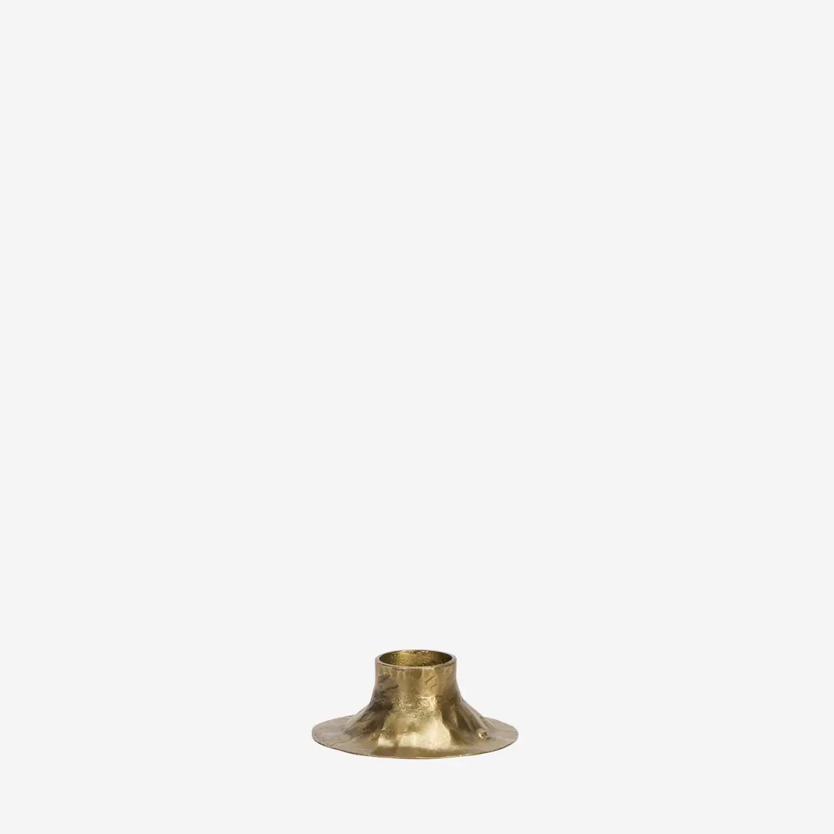 Hand Forged Iron Candle Holder | Antiqued Brass