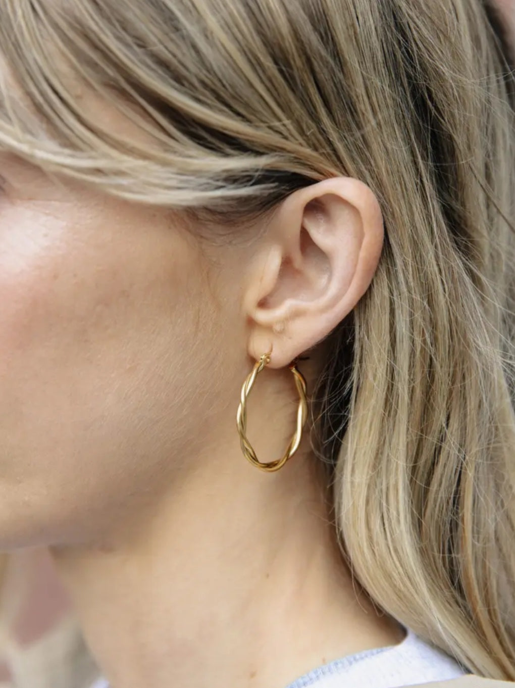 Gold Entwined Latch Hoop Earrings | Tarnish-free