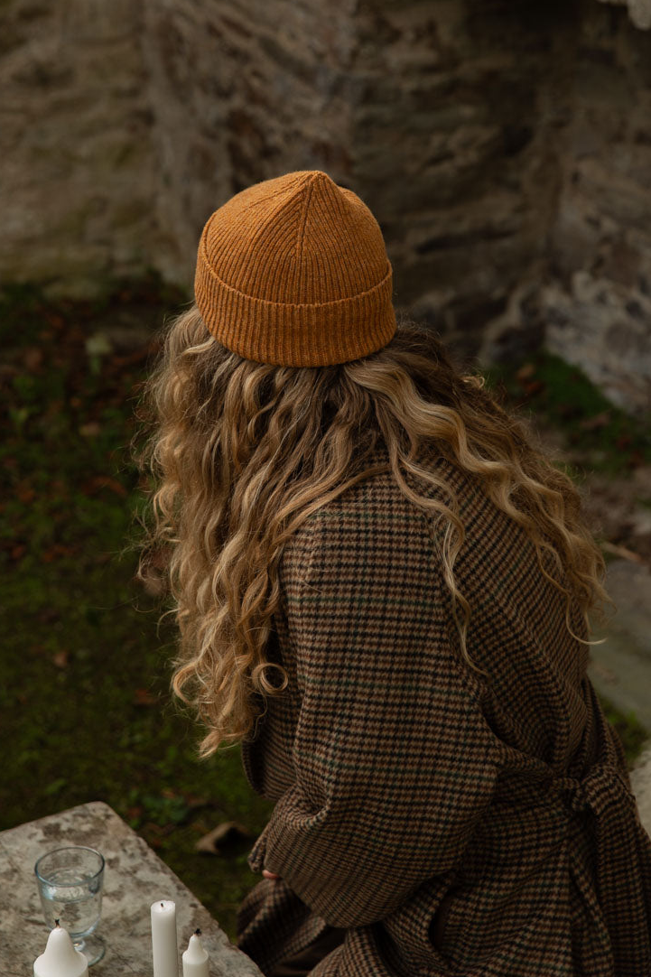 Ribbed Merino Lambswool Beanie | Goldcrest