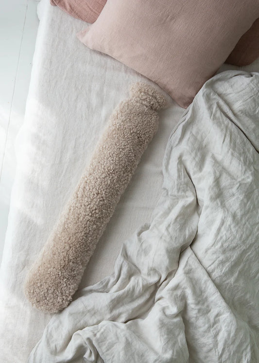 Sheepskin Extra Long Hot Water Bottle | Natural Oatmeal