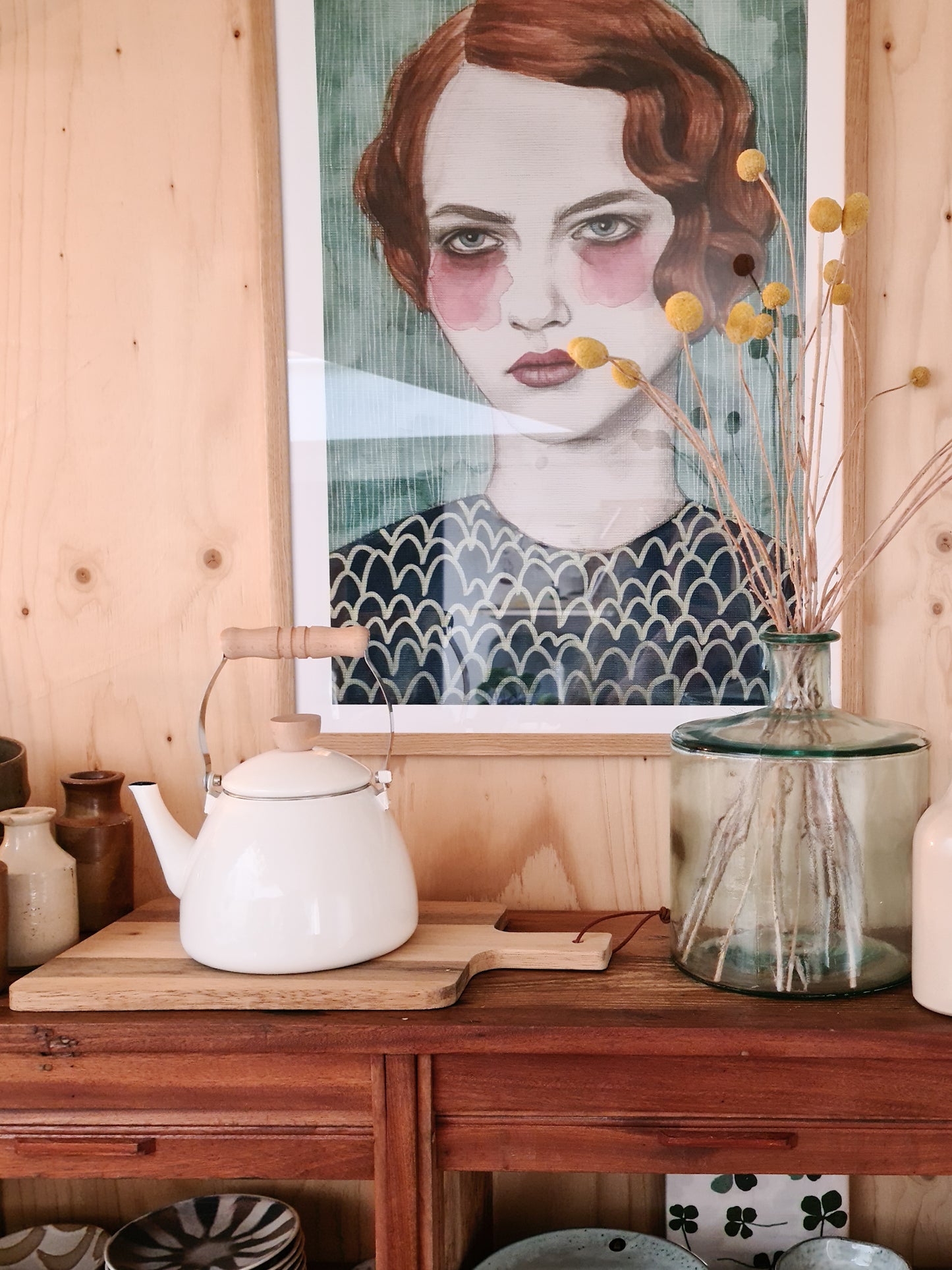 Enamel Stove Kettle | Warm White
