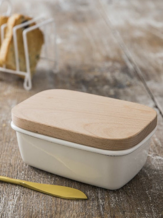 Enamel Butter Dish | Warm White
