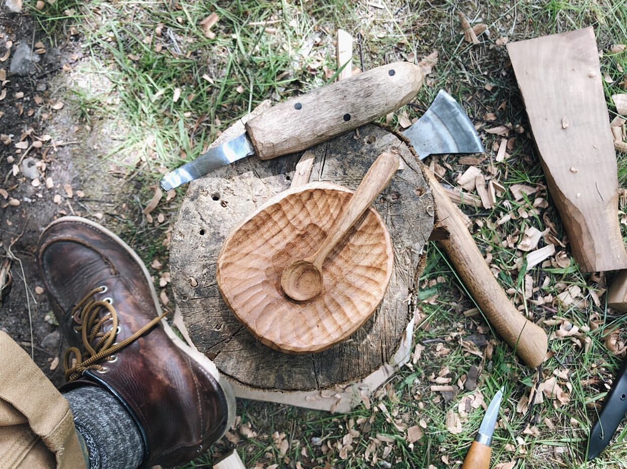Hand Carved Coffee Scoop | This Cabin Van